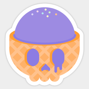 Ice Cream Skull Sticker